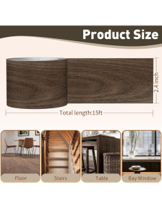 Cinta de Reparación de Grano de Madera ZYJT 61 cm x 4.57 m Nogal 2