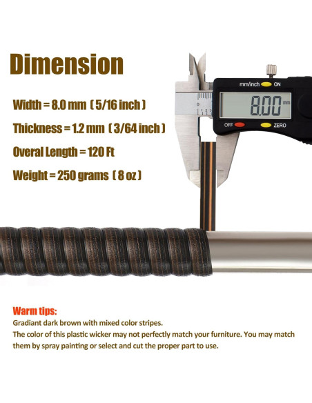 Kit de Reparación de Mimbre Laphivieh 36.6m Marrón Oscuro