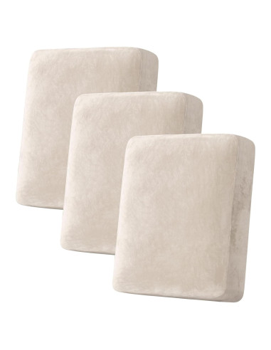 Funda de Cojín de Sofá H.VERSAILTEX Terciopelo Marfil 3 Pzas