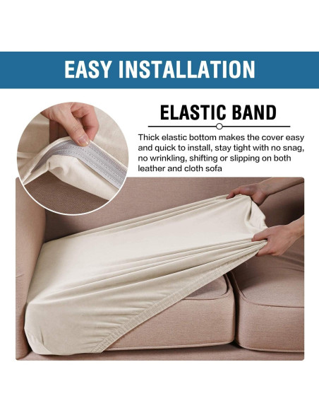 Funda de Cojín de Sofá H.VERSAILTEX Terciopelo Marfil 3 Pzas