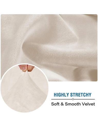 Funda de Cojín de Sofá H.VERSAILTEX Terciopelo Marfil 3 Pzas