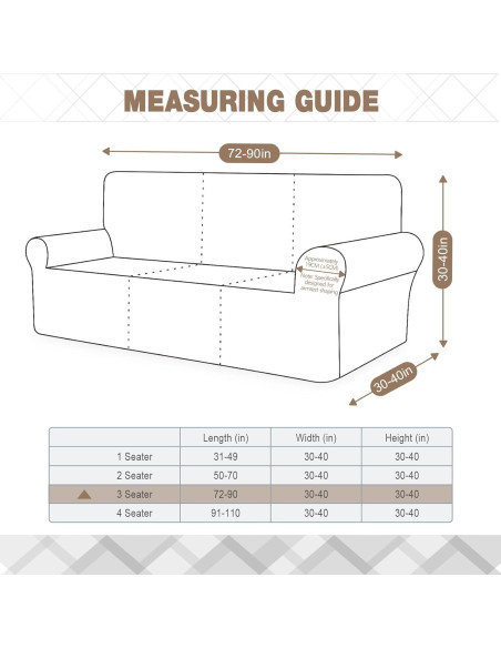 Funda de Sofá Ruaozz Chocolate 3 Plazas Antideslizante