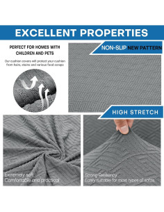 Funda de Futón XINEAGE Gris Claro Estirable 170-210 cm 2