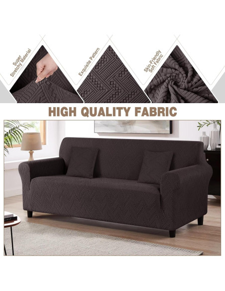 Funda de Sofá Ruaozz Chocolate 3 Plazas Antideslizante