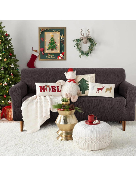 Funda de Sofá Ruaozz Chocolate 3 Plazas Antideslizante