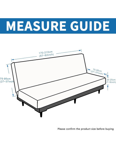 Funda de Futón XINEAGE Gris Claro Estirable 170-210 cm