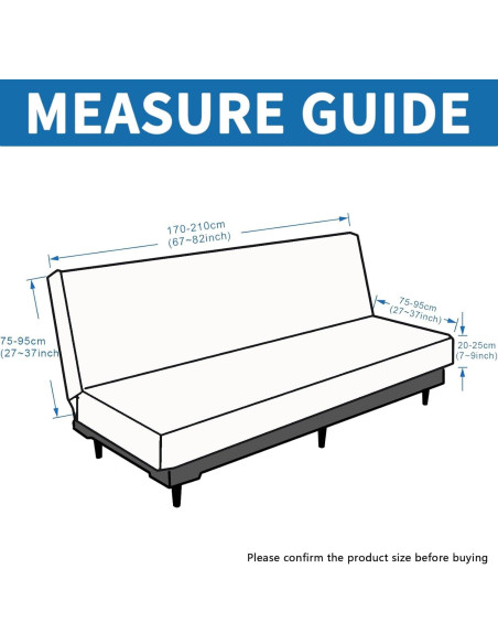 Funda de Futón XINEAGE Gris Claro Estirable 170-210 cm