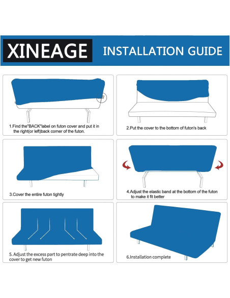 Funda de Futón XINEAGE Gris Claro Estirable 170-210 cm