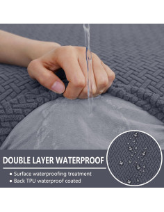 Fundas de Cojín de Sofá Impermeables Hyha 3 Paquetes Gris 2