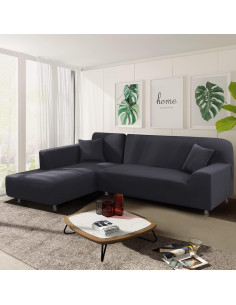 Funda de Sofá NAISI 3 Plazas + 3 Plazas Gris Oscuro 2