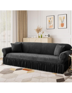 Funda de Sofá Elástica WONGS BEDDING Grande Negra 2