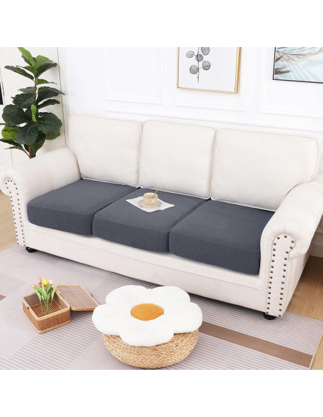 Fundas de Cojín de Sofá Impermeables Hyha 3 Paquetes Gris