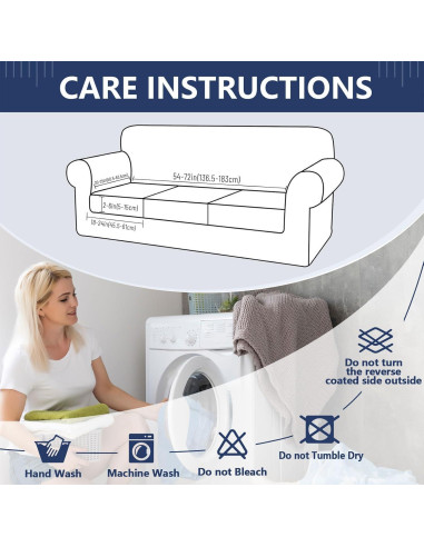 Fundas de Cojín de Sofá Impermeables Hyha 3 Paquetes Gris