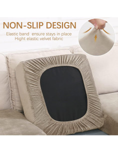 Fundas de Cojín Sofá Hyha 3PC Terciopelo Antideslizante 2