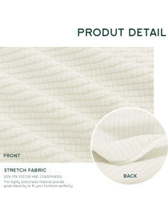 Funda de Cojín de Sofá Hokway Elástica Mediana Blanco Crema 2