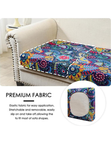 Funda de Cojín de Sofá Forcheer Estilo Floral Lavable