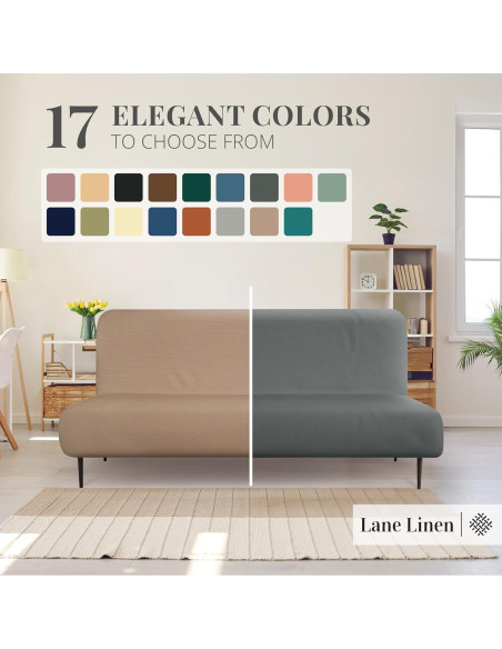 Funda de Sofá Futon LANE LINEN Taupe Ajuste Elástico 1 Pieza