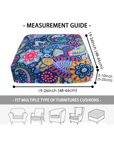 Funda de Cojín de Sofá Forcheer Estilo Floral Lavable