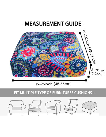 Funda de Cojín de Sofá Forcheer Estilo Floral Lavable