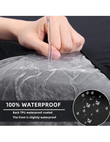 Cubierta de cojín de sofá impermeable hyha mediana negra