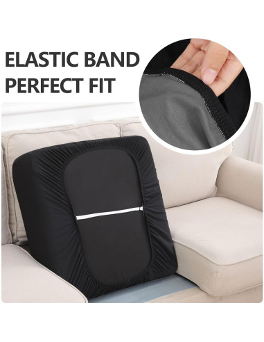 Cubierta de cojín de sofá impermeable hyha mediana negra