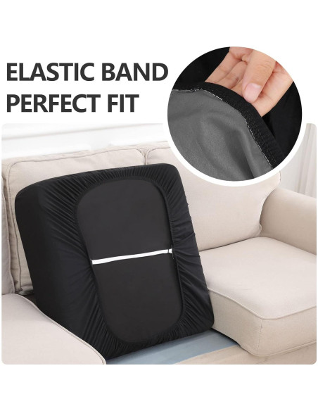 Cubierta de cojín de sofá impermeable hyha mediana negra
