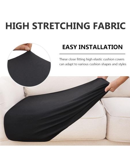 Cubierta de cojín de sofá impermeable hyha mediana negra