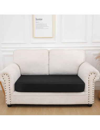 Cubierta de cojín de sofá impermeable hyha mediana negra