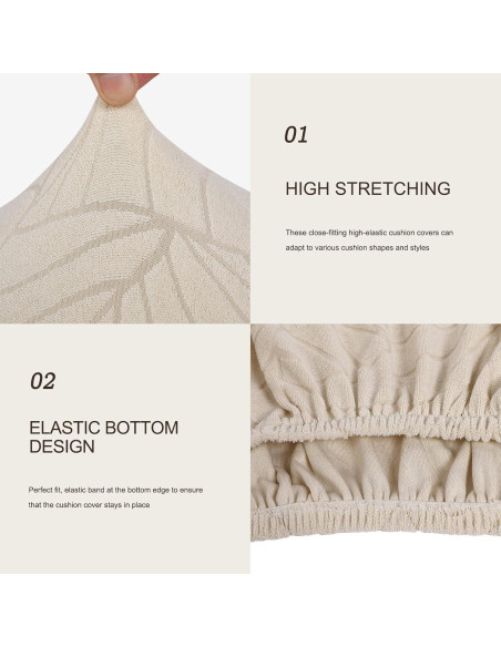 Funda de Cojín de Sofá SearchI Mediana Jacquard Crema