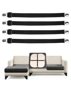 Funda de Sofá Antideslizante NAISI con Clips Elásticos - 4 Piezas