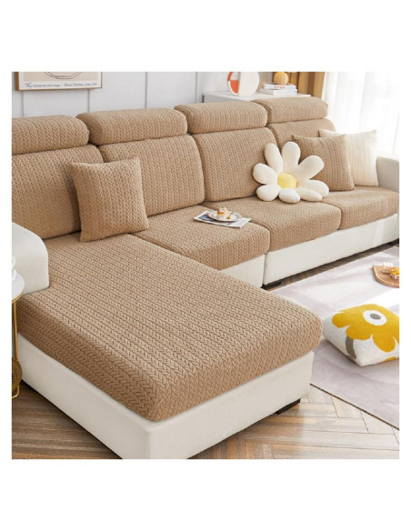 Funda de Sofá Mágica Yoovat Marrón Trigo-Camel M