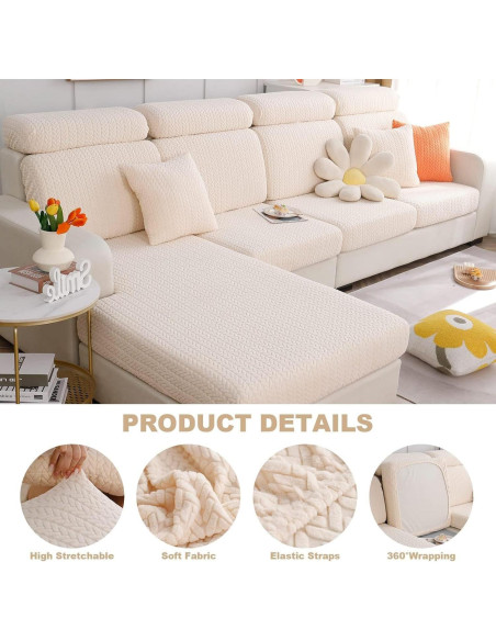 Funda de Sofá Mágica Yoovat Marrón Trigo-Camel M