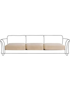 Funda Impermeable para Sofá 3 Plazas HOOBUY Beige 3 Piezas 2