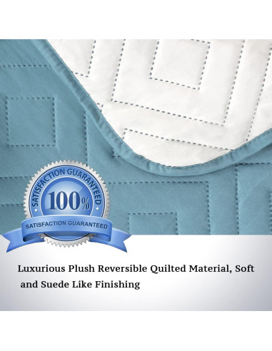 Funda de Sofá Reversible H.VERSAILTEX 2 Correas 78" Azul Beige