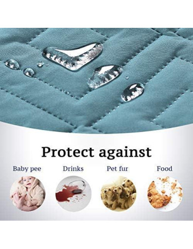 Funda de Sofá Reversible H.VERSAILTEX 2 Correas 78" Azul Beige