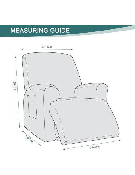 Cubierta de Sofá Reclinable Ruaozz 1 Plaza Gris Claro