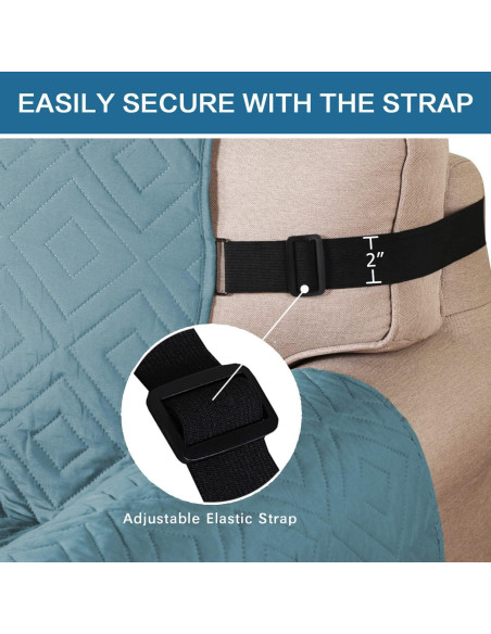 Funda de Sofá Reversible H.VERSAILTEX 2 Correas 78" Azul Beige