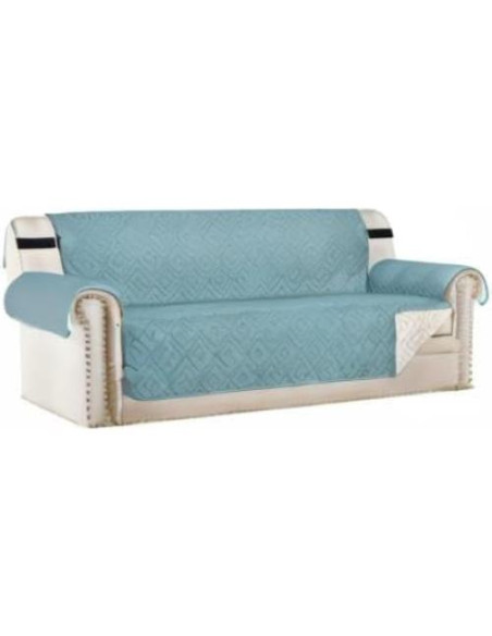 Funda de Sofá Reversible H.VERSAILTEX 2 Correas 78" Azul Beige