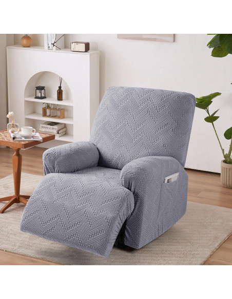 Cubierta de Sofá Reclinable Ruaozz 1 Plaza Gris Claro