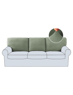 H.VERSAILTEX Funda Sofá 3 Piezas Jacquard Antideslizante