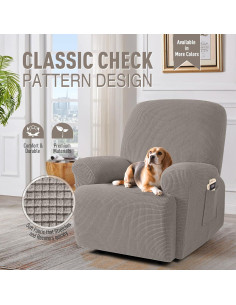 Funda Reclinable TAOCOCO 4 Piezas 1 Asiento Marrón Claro 2