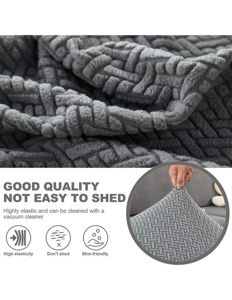 Funda elástica para sofá en L ELEOPTION gris 3 plazas