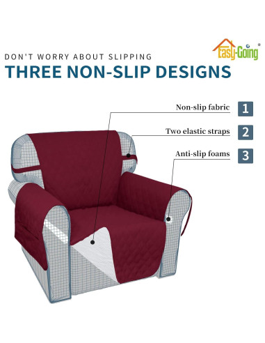 Funda de Sofá Impermeable Easy-Going XX-Large Rojo Navidad