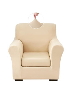 Funda de Sofá Stretch Keyroal Beige 2 Piezas Lavable