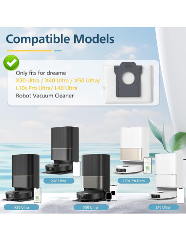 10 Bolsas de Polvo Lacvik 3L para Aspiradora Dreame