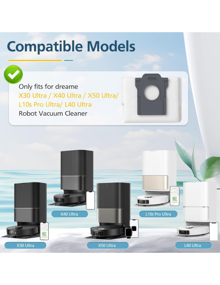 10 Bolsas de Polvo Lacvik 3L para Aspiradora Dreame