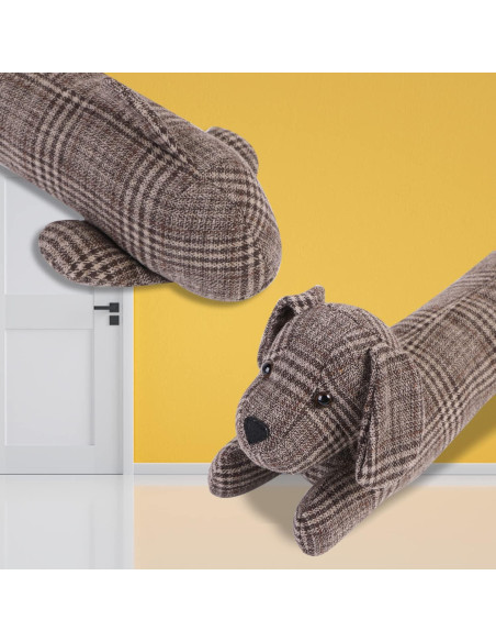 Tope de puerta pesado para perros SANFERGE 86 cm cuadro marrón Tope de puerta pesado para perros SANFERGE 86 cm cuadro marrón