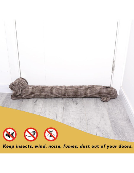 Tope de puerta pesado para perros SANFERGE 86 cm cuadro marrón Tope de puerta pesado para perros SANFERGE 86 cm cuadro marrón