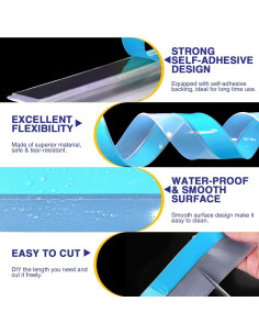 Burlete Autoadhesivo AMORIX 5m x 5cm Silicona Transparente 2