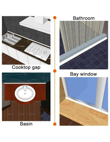 Tira de sellado de agua Qtach 99 cm para baño y cocina